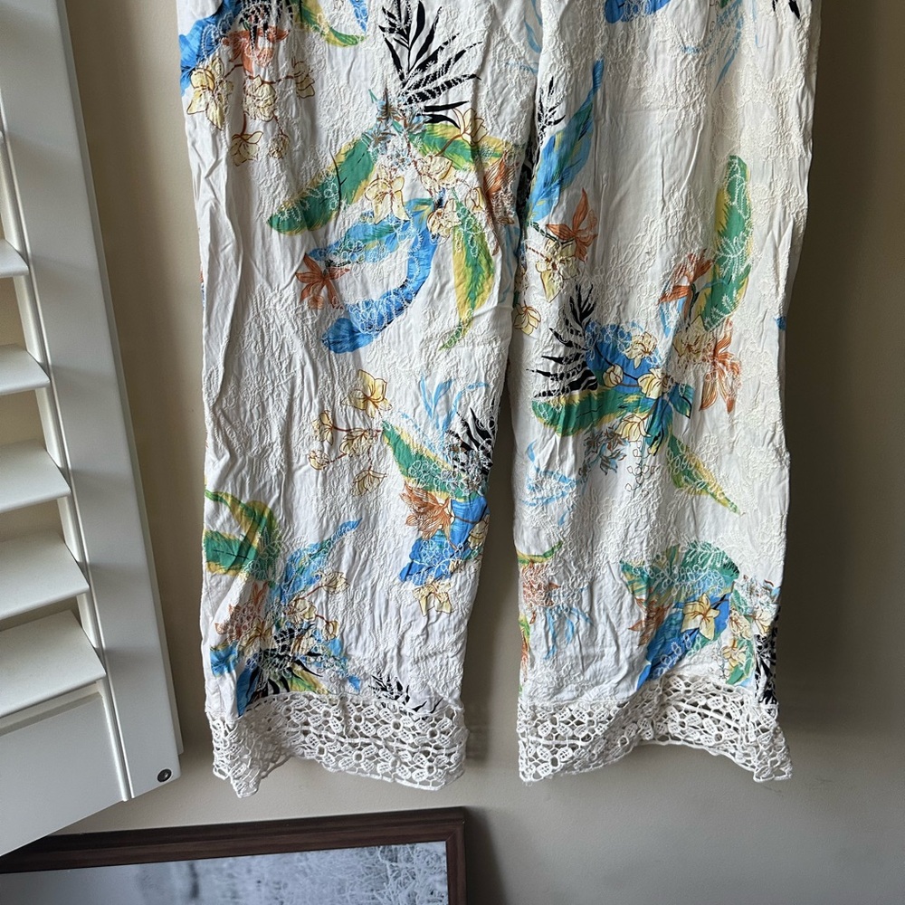 Biaggia Dolce Multicolor Floral Lace Pants - Picture 9 of 10